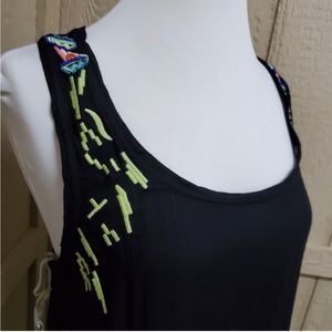NWT Nylon Apparel Embroidered/Beaded Racerback Tank Top - M